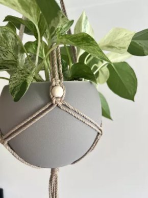 Macramé závěs na květináč s korálky